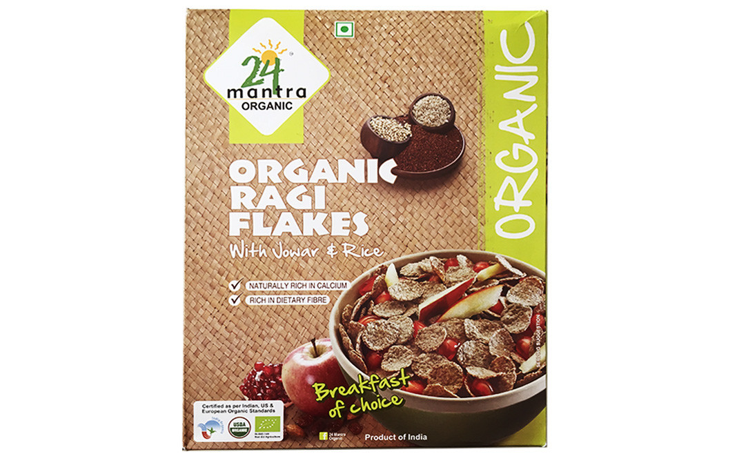 24 Mantra Organic Ragi Flakes (With Jowar & Rice)   Pack  300 grams